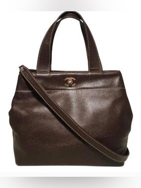 SOLD: CHANEL Dark Brown Leather Tote